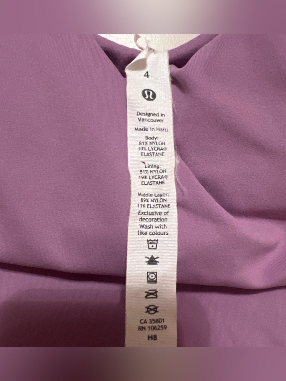 Lululemon align purple tank bra size 4 Lavender   LW1CW8S - Picture 4 of 6